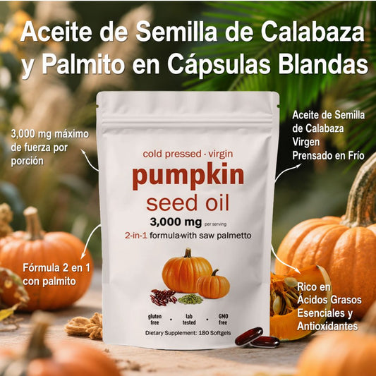 CÁPSULAS DE CALABAZA Y PALMITO | DETÉN LA CAÍDA DEL CABELLO |