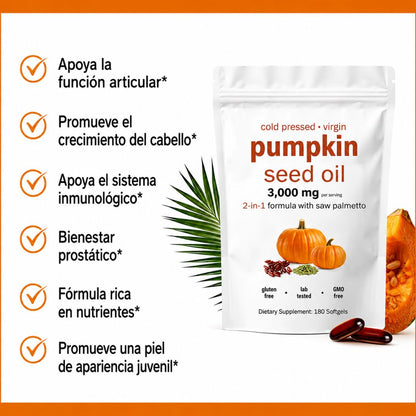 CÁPSULAS DE CALABAZA Y PALMITO | DETÉN LA CAÍDA DEL CABELLO |